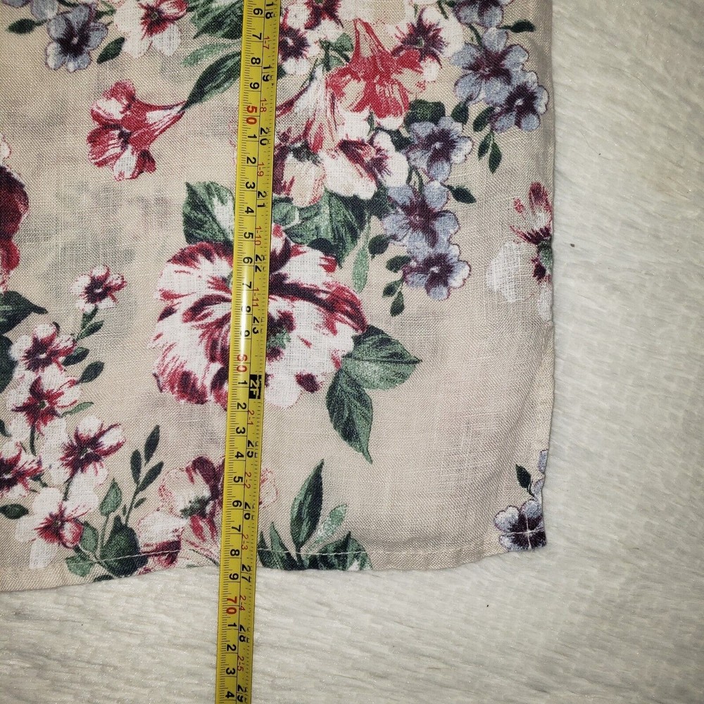 Bellambia Sz L 100% Linen Laganlook Floral Shirt Top Womens Blouse Made In Italy - Picture 9 of 9
